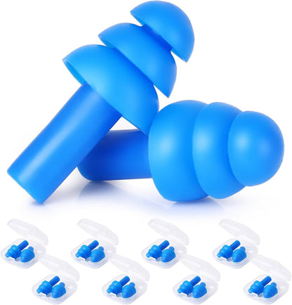 24 Pairs Black Ear Plugs Bulk NRR 29dB Reusable Silicone Ear Plugs with Plastic Cases Soft Foam Plug for Sleeping Noise Cancelling Concerts Shooting Swimming Noise Reduction