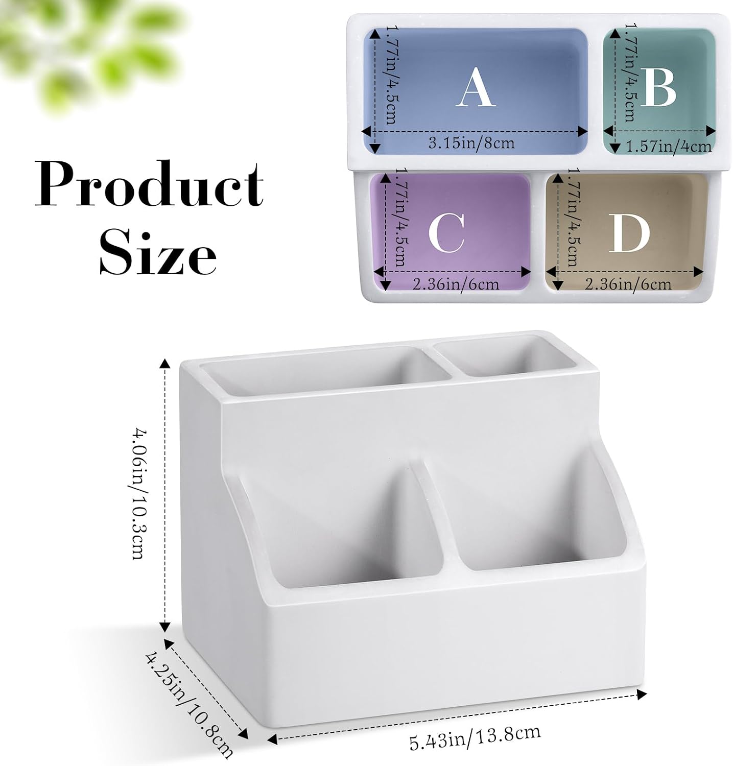 Luxspire Diatomite Toothbrush Holder, 2 Slots, Marble White | Fast Drying, Diatomaceous Earth, Electric Tooth Brush and Toothpaste Organizer, For Bathroom Kitchen Vanity Countertop