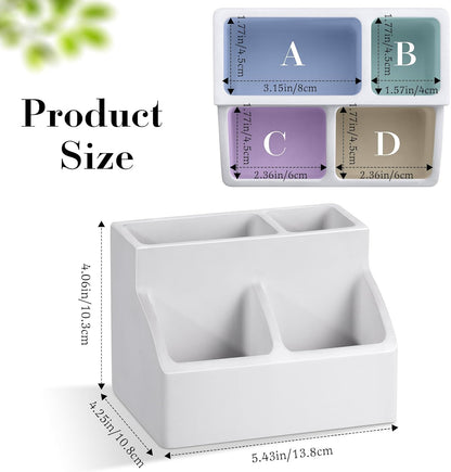 Luxspire Diatomite Toothbrush Holder, 2 Slots, Marble White | Fast Drying, Diatomaceous Earth, Electric Tooth Brush and Toothpaste Organizer, For Bathroom Kitchen Vanity Countertop