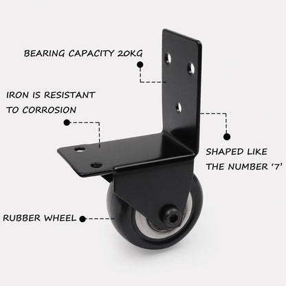 Semetall 4PCS Swivel Caster Wheels Square Cup Furniture Castors (Bronze) | 150kg Load Capacity, with Screws for Piano Feet, Sofa, Table, 1.02 Inch (26mm) Wheels