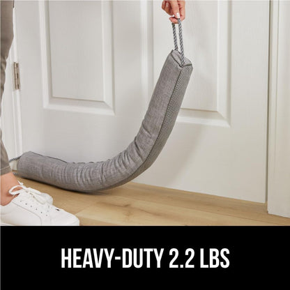 GORILLA GRIP Door Draft Stopper for Bottom of Doors, Cold Air Insulation Sweep, Weather Stripping Seal Noise, Soundproofing, Warmth Sealer, Easy Install Gap Filler, Home Essentials, 32 Inch, Gray