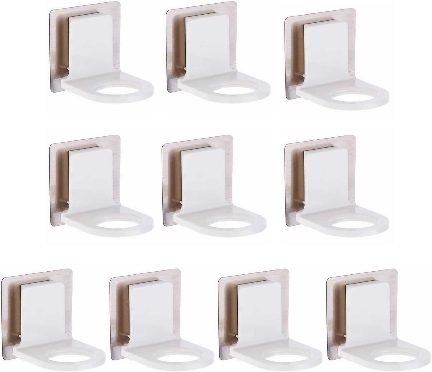 10 Pcs Wall Mounted Pump Hand Stand Hanging Jar Hanger Rack Wall Mounted Pump Hand Stand, Drill Free Wall Soap Dispenser Lotion Container for Kitchen Bathroom,Soap Bottle Dispenser Holder