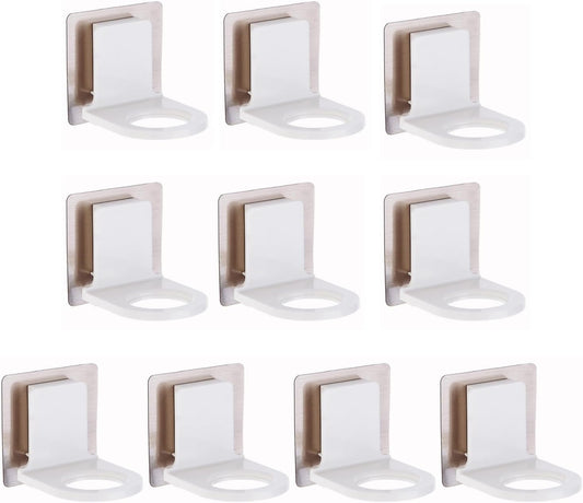10 Pcs Wall Mounted Pump Hand Stand Hanging Jar Hanger Rack Wall Mounted Pump Hand Stand, Drill Free Wall Soap Dispenser Lotion Container for Kitchen Bathroom,Soap Bottle Dispenser Holder