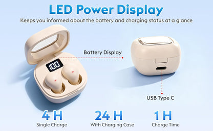 Mini Invisible Sleep Earbuds Wireless Bluetooth for Side Sleeper Small Ears