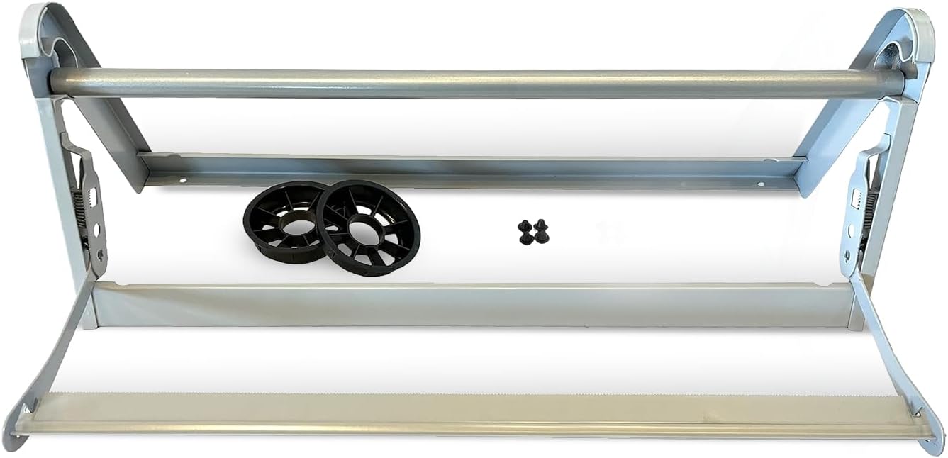 30 Inch Paper Roll Dispenser with Cutter, Desktop or Wall Mount Set Up | Straight Edge Paper Cutter, Made in USA Roll Dispenser, Versatile Use for Home, School, or Office, Compatible w/ Large Rolls