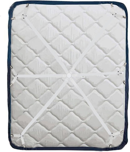 Adjustable Elastic Fitted Sheet Straps,Crisscross Bed Sheet Fasteners Suspenders,Fit Round and Square Mattresses (3 Way White)