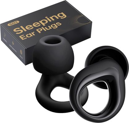 Ear Plugs for Sleeping Deep Focus, Travel, Snoring, 30dB Noise Reduction | Reusable Silicone Earplugs, Noise Cancelling, High Fidelity Hearing Protection, Black