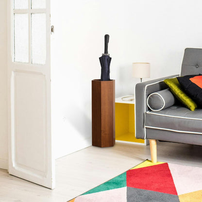 Alipis Wooden hexagon Umbrella Stand Rack - Umbrella Holder Bin with Drip Tray - Canes Walking Sticks Holder for Entryway Home Office Black