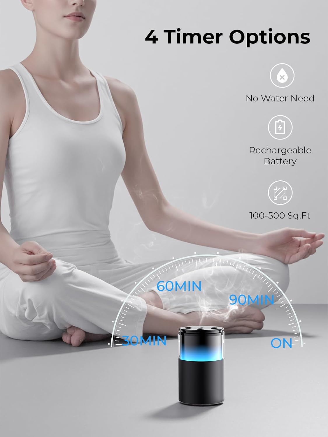 Waterless Essential Oil Diffuser: 𝟗-𝐂𝐨𝐥𝐨𝐫 𝐋𝐄𝐃 for Home