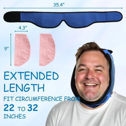 King Mills Plus Size Ice Pack for Wisdom Teeth Removal, 3D Head Wrap | Face Ice Pack After Dental Surgery, Pain Relief for TMJ, Tooth Extraction & Teeth Removal, 2 Ice Packs