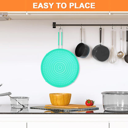 Silicone Splatter Screen for Frying Pan,Grease Splatter Guard,Heat-Resistant Splatter Guards for Cooking,Dishwasher Safe (9.8", 11.4", 13")