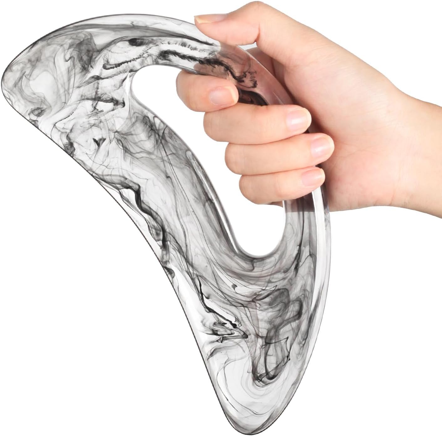 Scienlodic Gua Sha Massage Tool with Handle (Resin) Larger Guasha Scraping Tool for Back Neck Face Leg Massage, Lymphatic Drainage, Cellulite Remove - Large