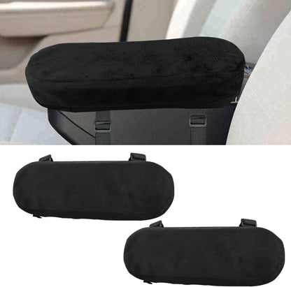 2PCS Car Seat Armrest Covers, Soft & Comfortable Office Chair Arm Pad, Anti-Scratch Car Armrest Cushion, Universal Car Armrest Pillow Protector Cover for Most Cars (Black)