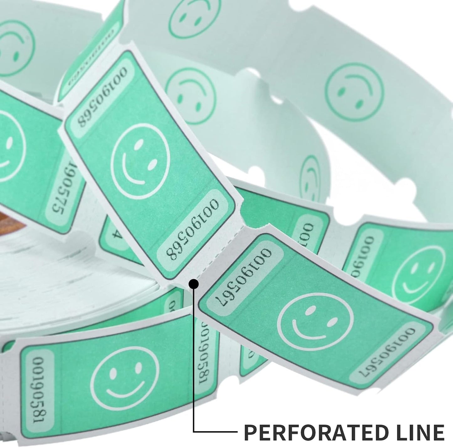 L LIKED Smile Raffle Tickets Roll 1"x2" for Events 1000 Pink | Smile Face Design, Perforated with Consecutive Numbers, Great for Entry, Class Reward & Fundraiser