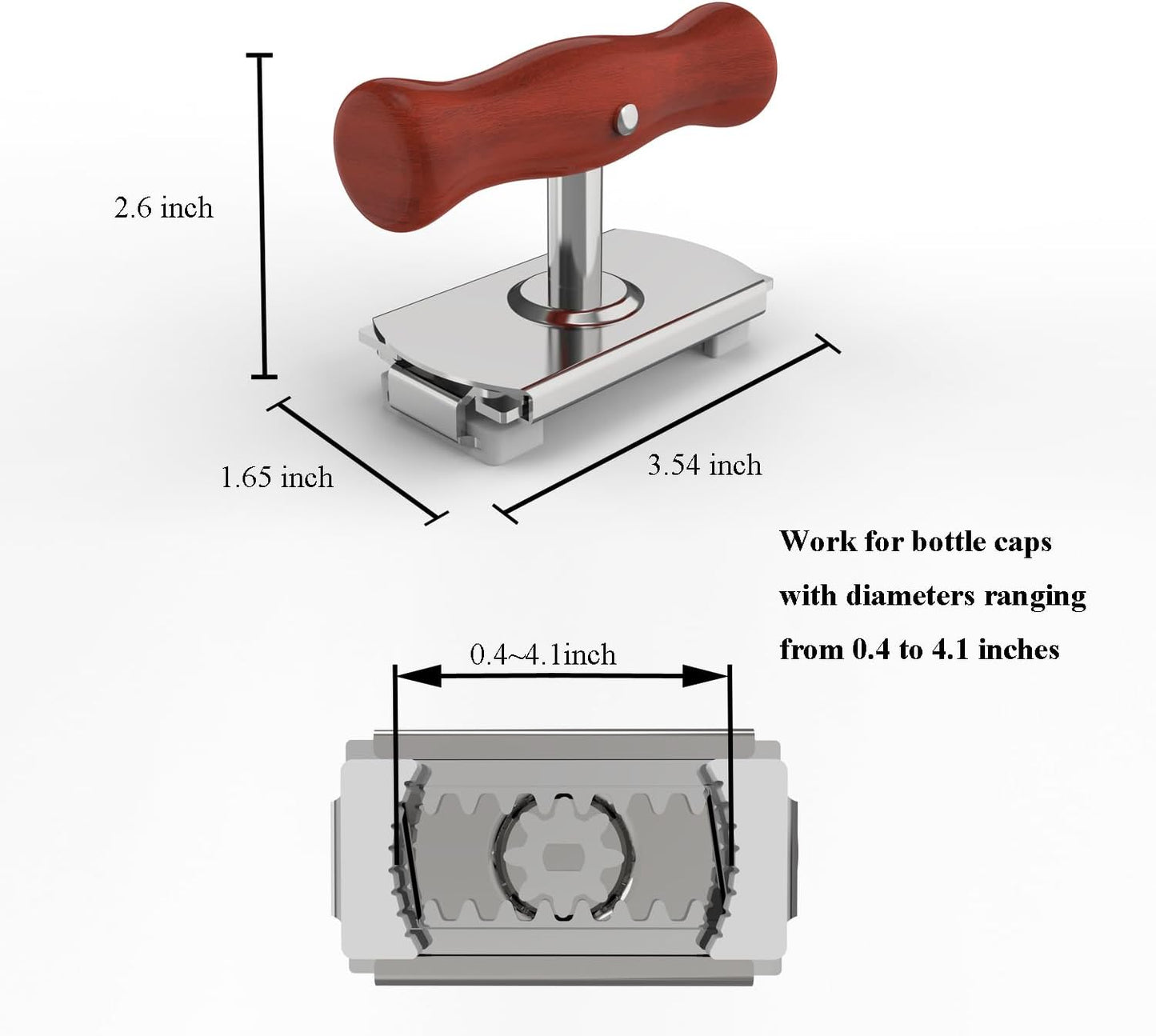 Jar Opener for Seniors with Arthritis & Weak Hands, Easy Twist Jar Openers, Adjustable Multifunctional Jar Lid Opener, Jar Bottle Cap Opener Gripper, Useful Gifts for Elderly/Women/Men (Wood Handle)