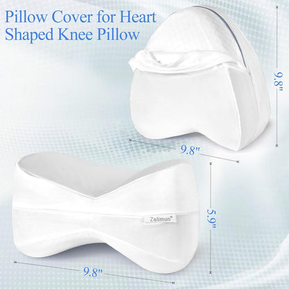 Zelimun Knee Pillow Cover 9.8" x9.8" x5.9", Leg Pillowcase Replacement, Pillow Cover for Heart Shaped Knee Pillow (Champange)