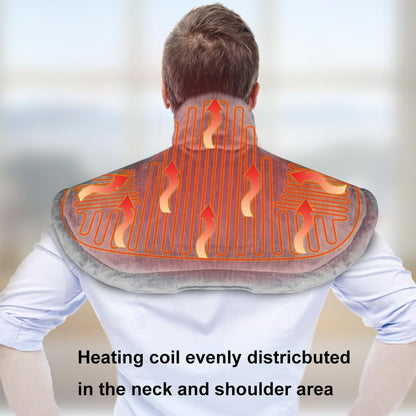 Heating Pad for Neck and Shoulder and Back,Weighted Electric Heated Neck Wrap Warmer with 3 Heat Setting and Moist Heat .20 * 25, Auto Shut Off Electric Neck Heat Pad, Machine Washable