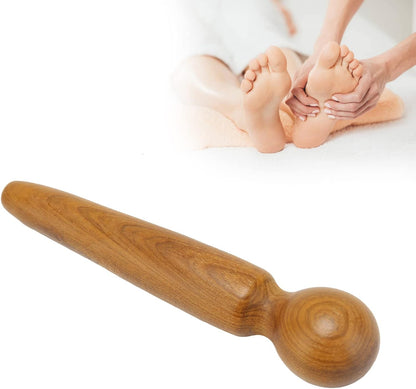 Dioche Reflexology Foot Massage Wooden Stick, Wood Health Treatment Traditional Tool Manual Massager for Travel