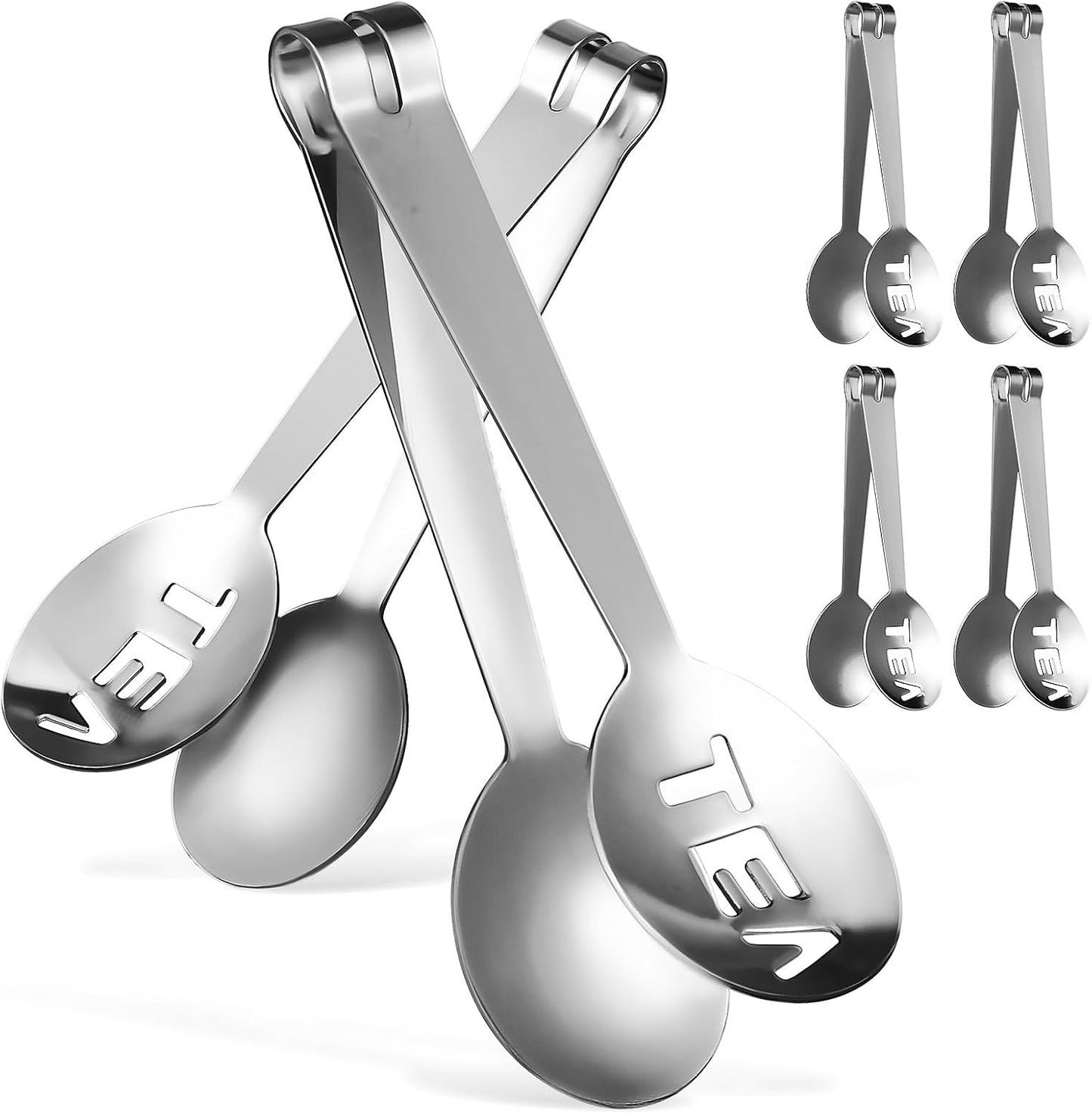 6 Pcs Stainless Steel Tea Bag Squeezer Tongs Well-designed Head Easy Use and Storage Sturdy Tea Bag Holder