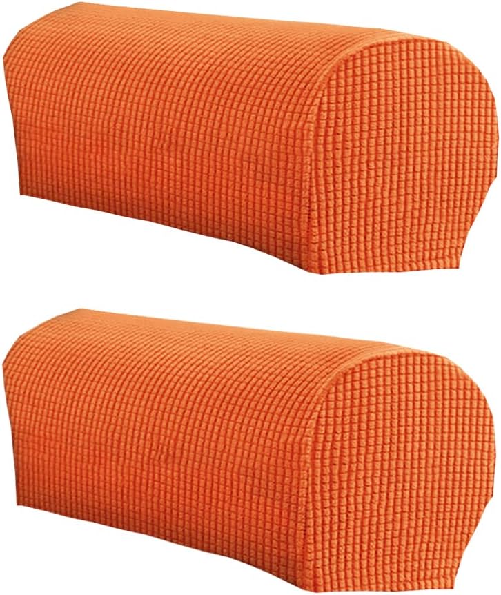 LINGXIYA Stretch Plush Armrest Covers, Spandex Armrest Slipcovers, Set of 2