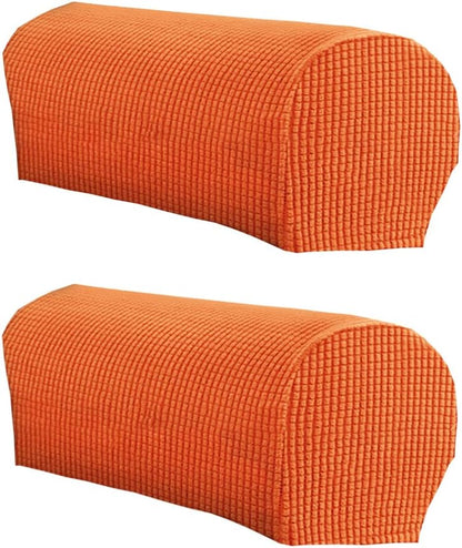 LINGXIYA Stretch Plush Armrest Covers, Spandex Armrest Slipcovers, Set of 2