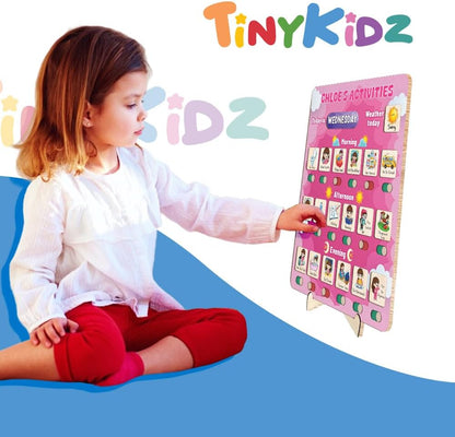 Daily Routine Chart for Kids, Visual Schedule, Routine Chart for Toddlers 3-5, Morning Bedtime Routine Chart for Toddlers, Wooden Chore Chart for Kids