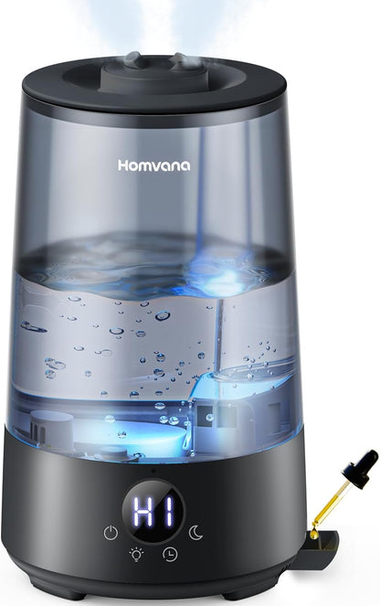 Homvana Top-Fill Cool Mist Humidifiers for Bedroom, Large Room(3.6L,Black)