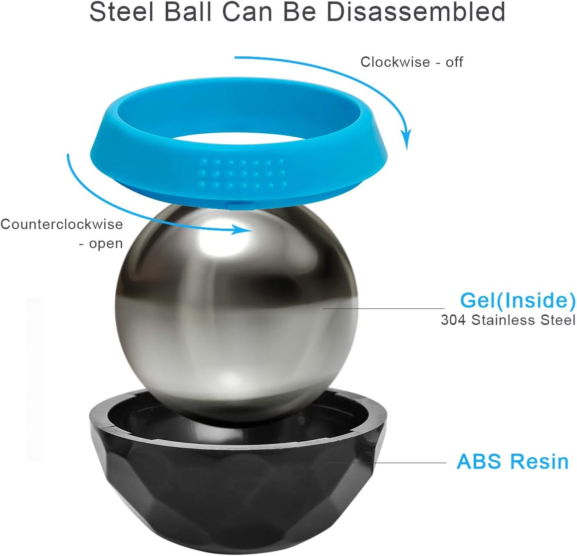 Coolrunner Cold Massage Roller Ball, Cryosphere Cold Massage Ball- Heat Therapy & Cold Therapy Relief with Cold Gel Core- Helps with Muscles Recovery and Inflammation for Shoulders, Neck (Black Blue) | Heat Therapy & Cold Therapy Relief, Helps with