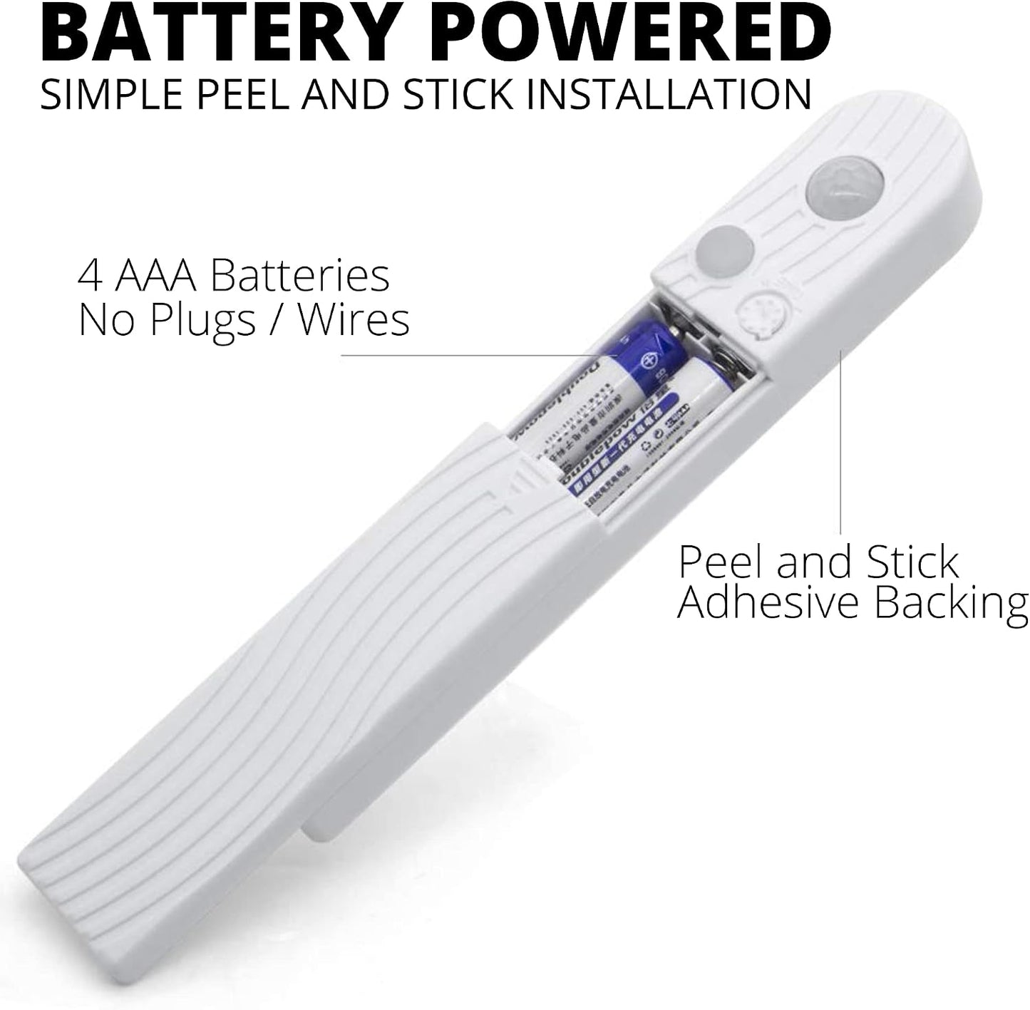 Sleep Mode Underbed Light - Night Light Amber Glow No Blue Light Battery Powered Peel and Stick Install
