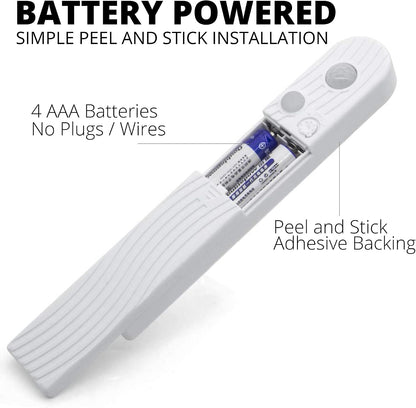 Sleep Mode Underbed Light - Night Light Amber Glow No Blue Light Battery Powered Peel and Stick Install
