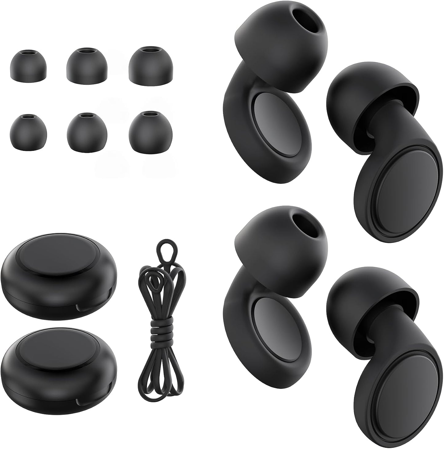 Jayine 2 Pairs Ear Plugs for Sleeping, Soft Full Silicone Ear Plugs for Noise Reduction 25dB, Reusable Hearing Protection Earplugs for Concert, Focus, Noise Sensitivity, 8 Ear Tips in S/M/L - Purple