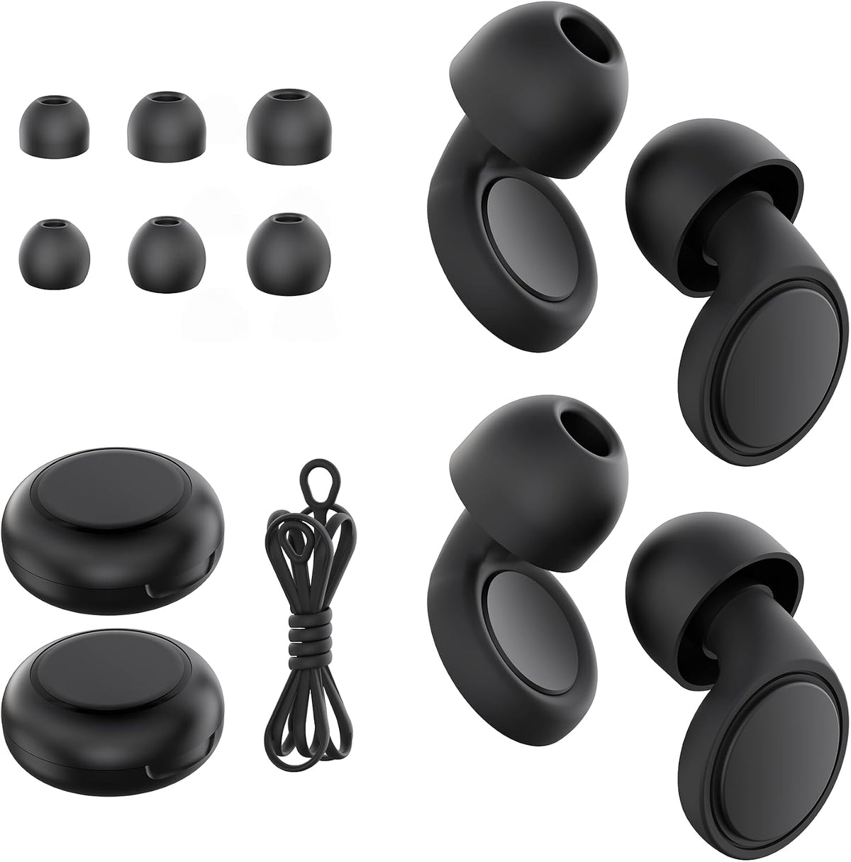 Jayine 2 Pairs Ear Plugs for Sleeping, Soft Full Silicone Ear Plugs for Noise Reduction 25dB, Reusable Hearing Protection Earplugs for Concert, Focus, Noise Sensitivity, 8 Ear Tips in S/M/L - Purple