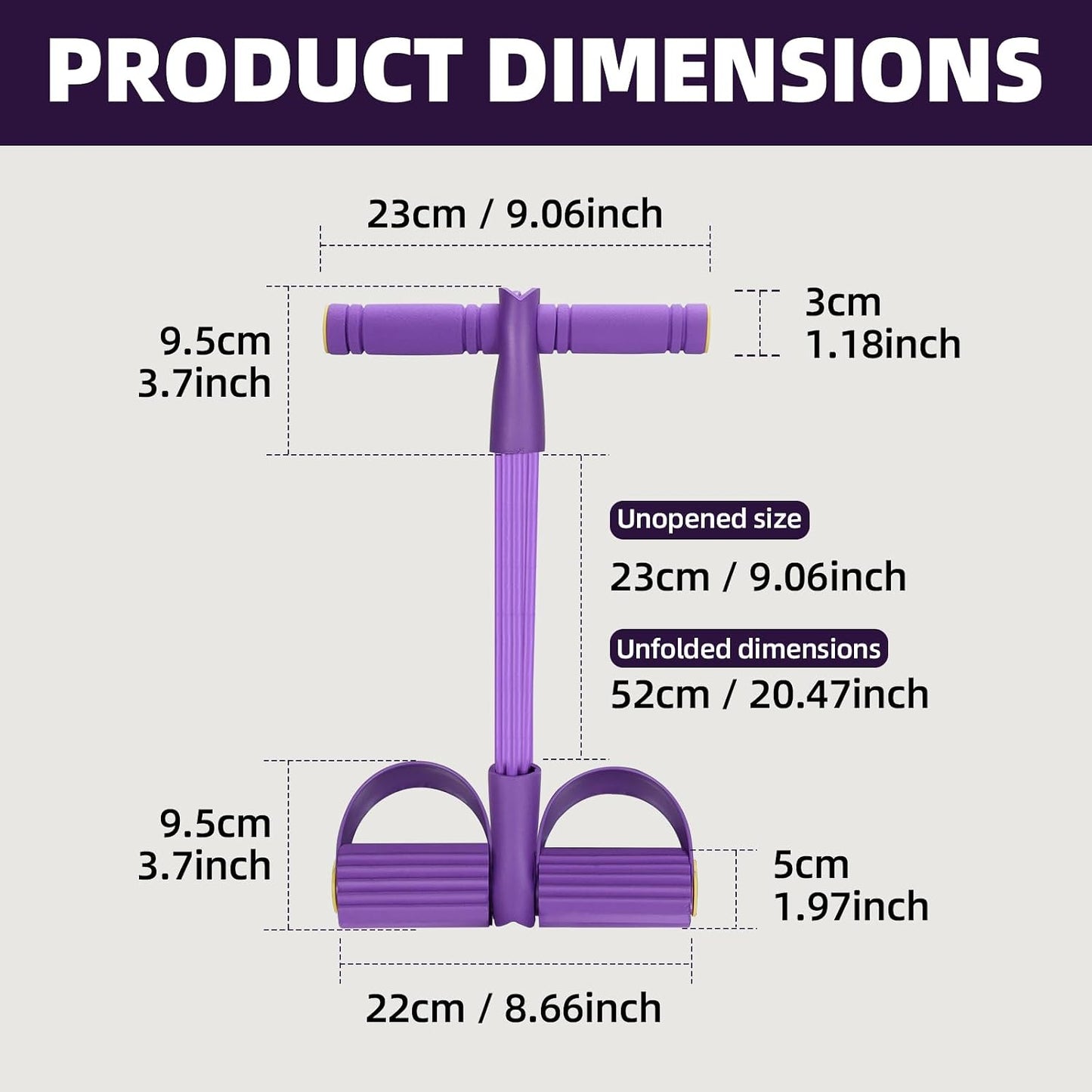 Resistance Bands with Handles 6 Tube Multifunction Tension Rope, Sit-Up Exercise Equipment with Foot Pedals and Handles，Pedal Resistance Band for Abdomen, Waist, Arm, Leg