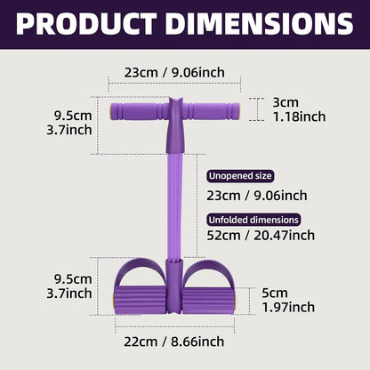 Resistance Bands with Handles 6 Tube Multifunction Tension Rope, Sit-Up Exercise Equipment with Foot Pedals and Handles，Pedal Resistance Band for Abdomen, Waist, Arm, Leg