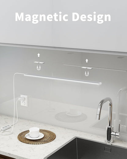 ASOKO Motion Sensor Dimmable Led Under Cabinet Light, 12" Cool White | ASOKO Motion Sensor Dimmable Led Under Cabinet Light, 12" Plug in Cool White 6000K Bar for Kitchen Counter Closet