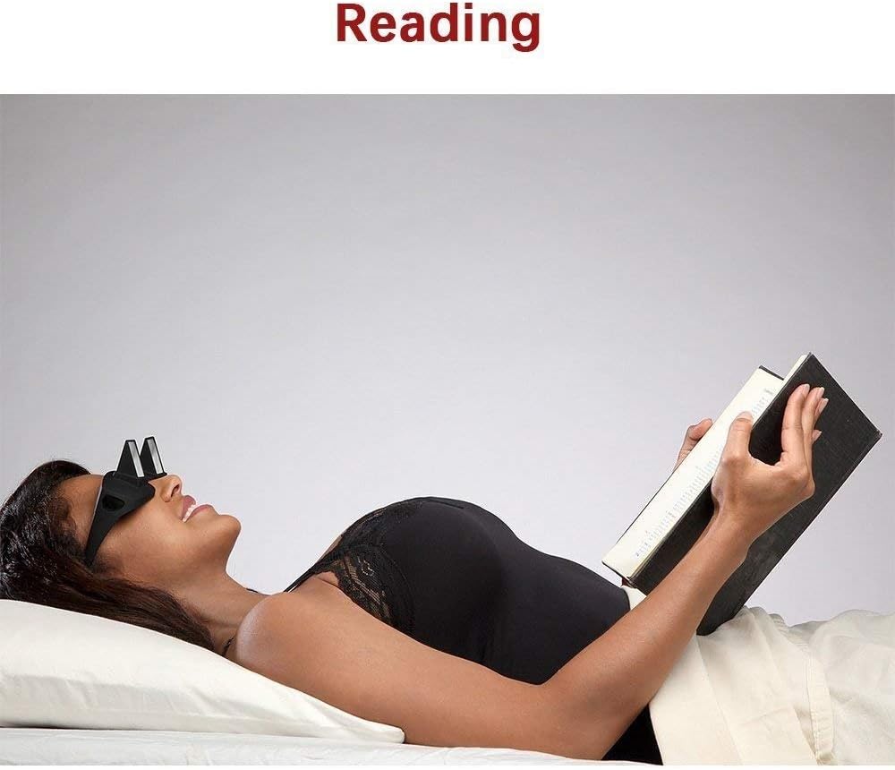 Valuu Lazy Glasses Bed Prism Glasses Spectacles Horizontal High Definition Glasses Prism Periscope Lie Down Eyeglasses for Reading and Watch TV in Bed Unisex