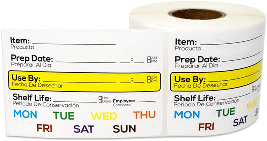 Shelf Life Food Rotation Labels, 2" x 3", 600 Count