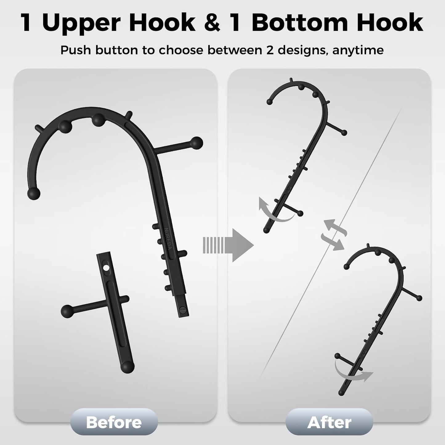 Detachable Trigger Point Massage Cane, One-Click Disassembly Massage Hook for Back, Neck & Shoulder Pain Relief, Pressure Point Massage Tool for Muscle Recovery (J Hook)