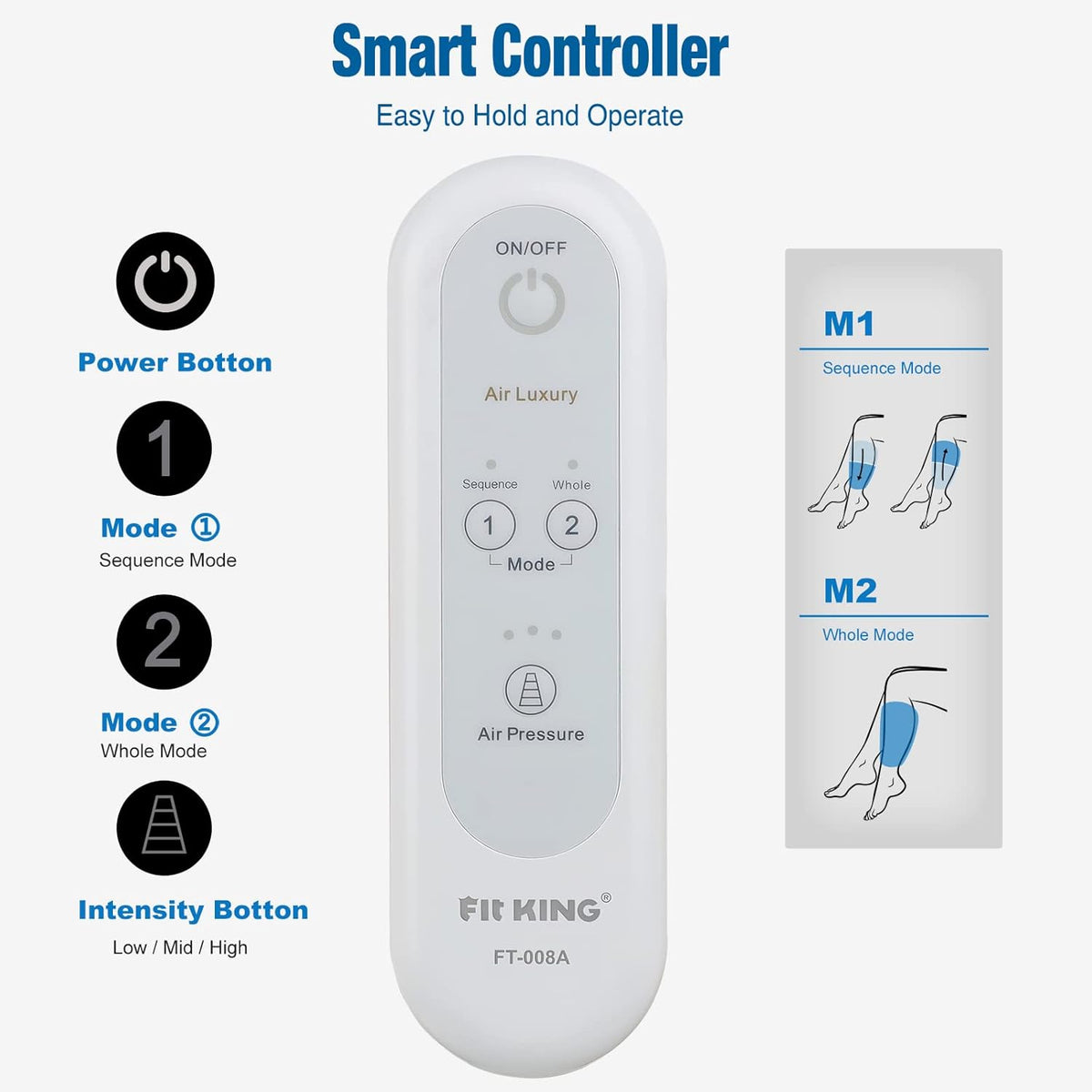 FIT KING Calf Massager, Sequential Air Compression Leg Massager