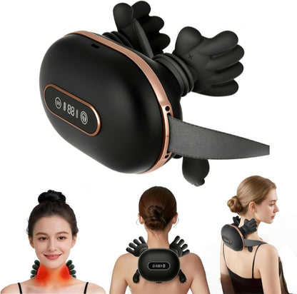 Neck Massager With Heat Pro 2.0 for Pain Relief Deep Tissue, 4D Kneading Massage Simulated Human Hand Design, Shiatsu Back Massager with Fingers Heated Neck and Shoulder Massager Gift for Mom Men