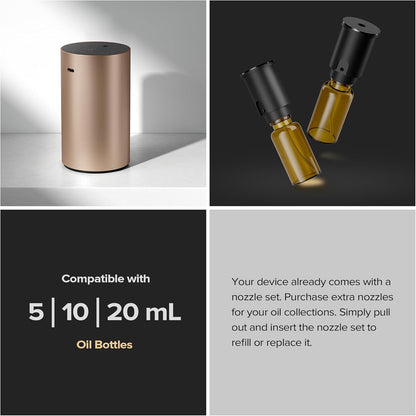 Airversa ADX Waterless Essential Oil Diffuser Starter Kit, Black