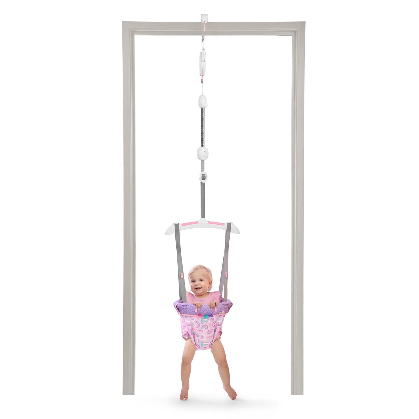 Bright Starts Playful Parade Door Jumper for Baby with Adjustable Strap, 6 Months and Up, Max Weight 26 lbs