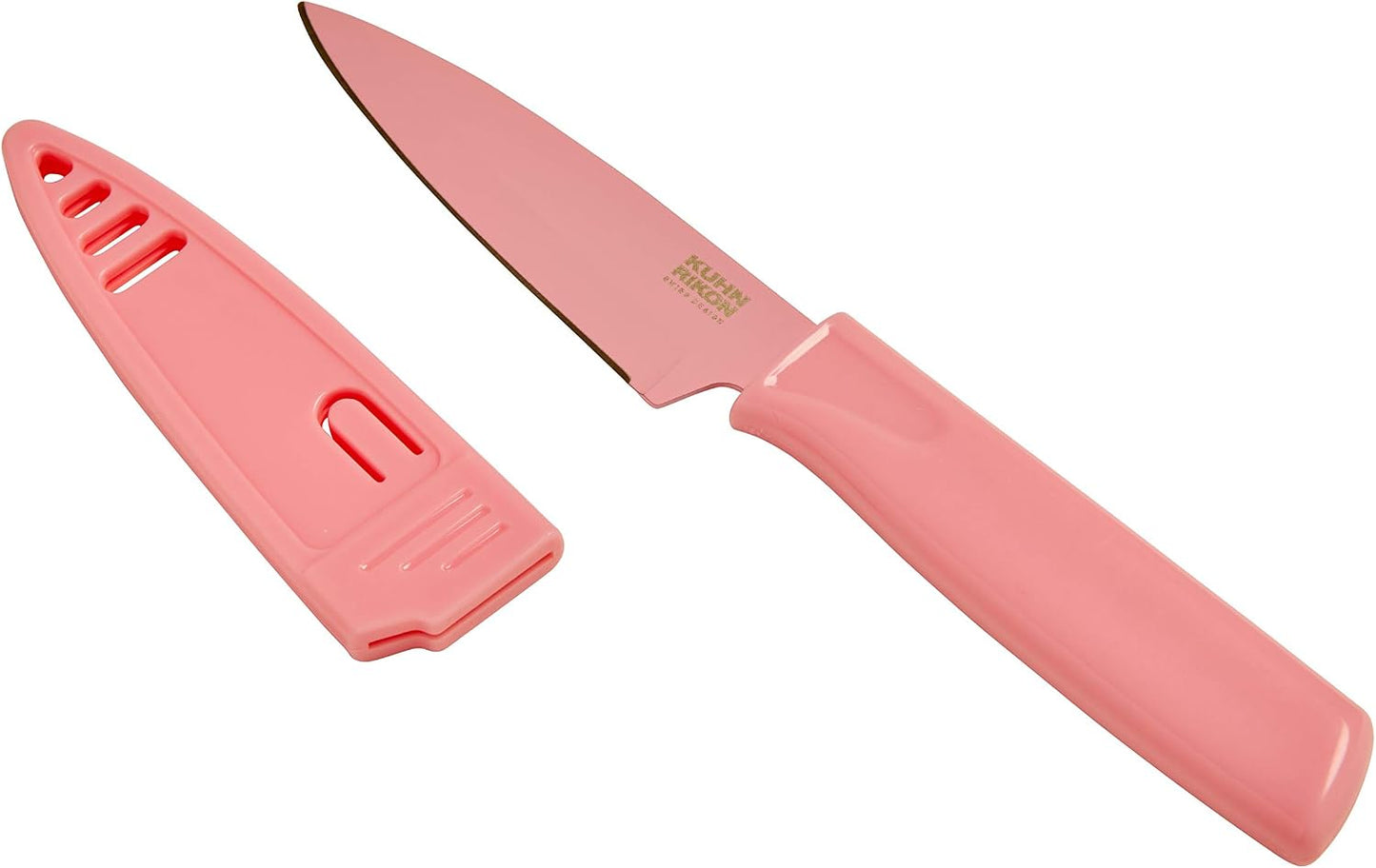 Kuhn Rikon Colori® Paring Knife – 4 Inch Japanese Stainless Steel, Nonstick Blade, Ergonomic Handle & Sheath, Yellow