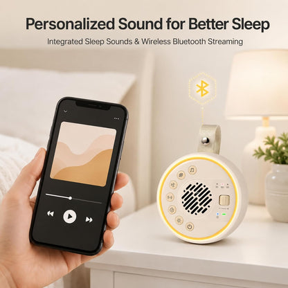 White Noise Machine, Portable Sound Machine with TWS Stereo Pairing, 22 Hi-Fi Soothing Sounds for Sleeping Adults & Family, 10H Battery Life, Travel Noise Machine with Safety Lock & Night Light