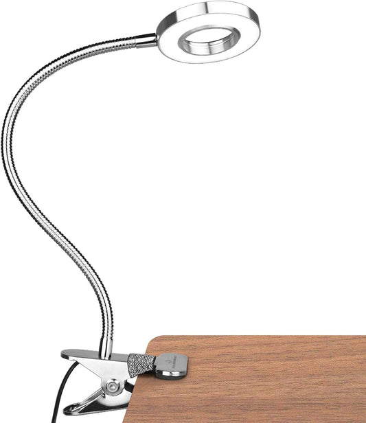 Glorious-LITE Clip on Light 36 LED Eye Caring Reading Light for Bed Silver
