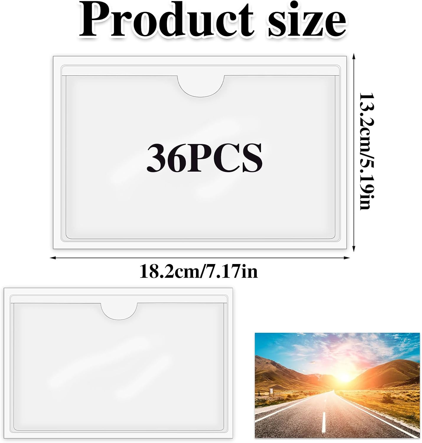 36 Pack 3" x 5" Adhesive Index Card Holders Clear PVC Label Holders | Top-loading label pockets, removable adhesive, clear PVC, for bins, shelves, totes, library and office use