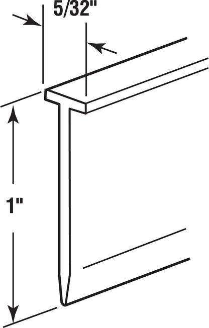 Prime-Line M 6211 Shower Door Bottom Sweep, 36 In. x 1 In. Strip, Vinyl Construction, Clear, 5/32 In. Tee Insert Shape (Single Pack) | Clear, Single Pack
