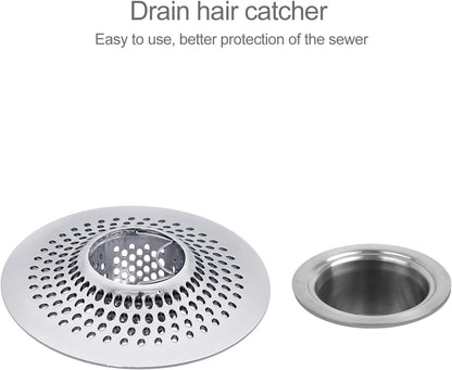 LEKEYE Drain Hair Catcher/Bathtub Shower Drain Hair Trap/Strainer Stainless Steel Drain Protector(Patented Product) | Stainless Steel