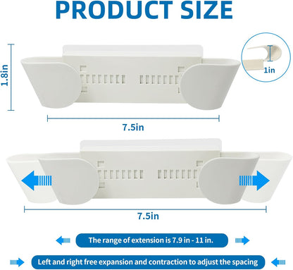 Adjustable Pot Lid Holder for 6" to 14" Lids, White 4 Pack | Pan Lids Organizers, No Drilling Required & Detachable, Sticky Wall Mounted Lid Storage for Kitchen Wall, Cabinets & Door