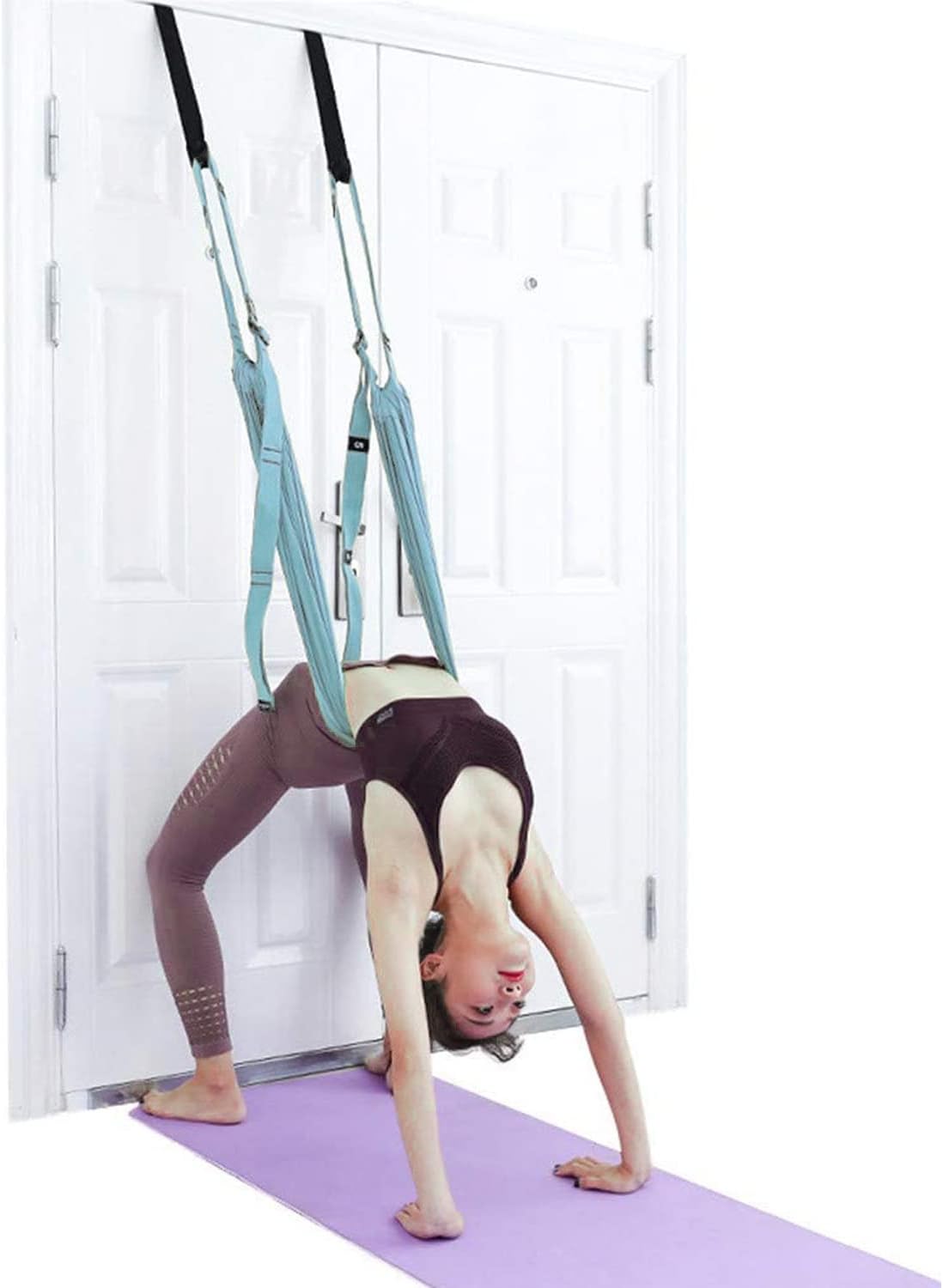 Yoga Fitness Stretching Strap, Adjustable Leg Stretcher Back Bend Assist Trainer, Improve Leg Waist Back Flexibility Home Gym Equipment for Rehab Pilates Ballet Cheerleading Splits Gymnastics